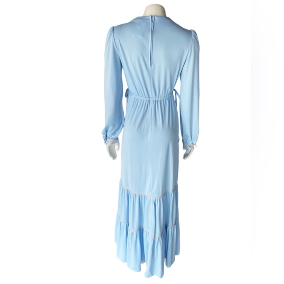 Jody T of California Sky Blue Prairie Maxi Dress 70s - Picture 2 of 10